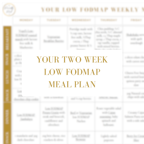 Low FODMAP Meal Plan (downloadable pdf)