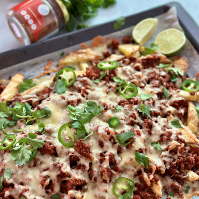 Low FODMAP High Protein Mexican Loaded Fries From The Friendly Food Co.